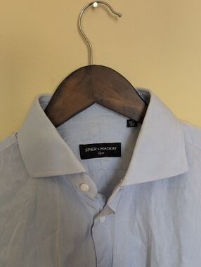 Spier & Mackay Light Blue Slim Fit Dress Shirt 15.5x33